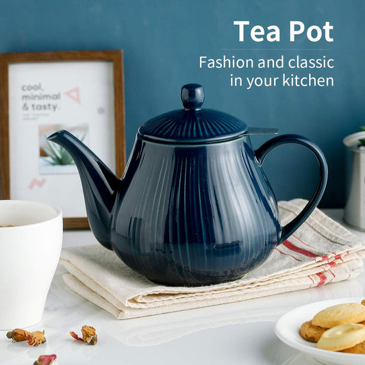 Ronnior Striped Teapot 1L with filter