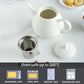 Ronnior White Striped Teapot 1L