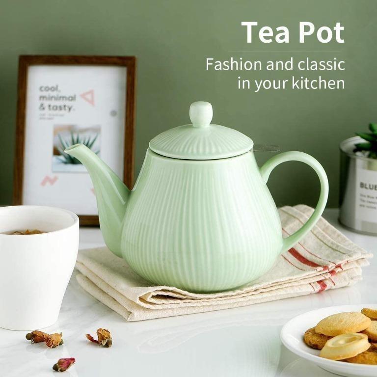 Ronnior Mint Green Teapot 1L Tea pot with filter.